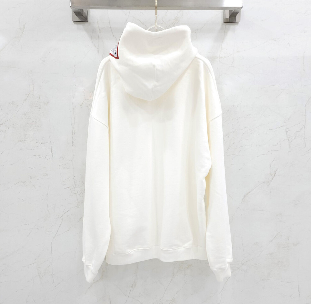 [럭스유] M / 베트멍 로고 패치 화이트 오버 후드티 UE51TR550W