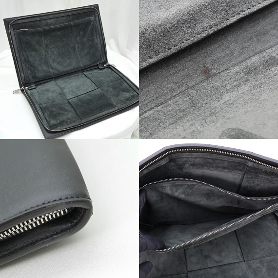 Bottega Veneta(보테가베네타) 680169 블랙 인트레치아토 위빙 아르코 도큐먼트 케이스 클러치