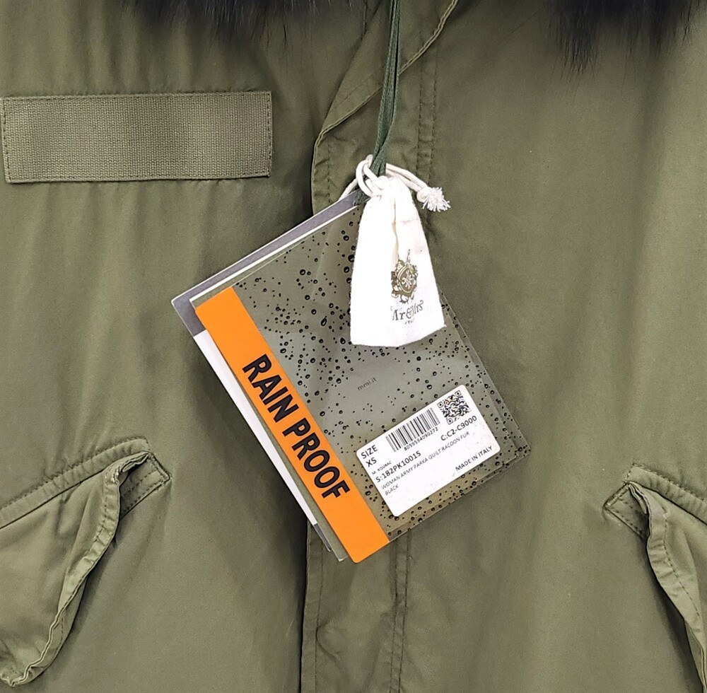 [럭스유] XS / 미스터앤미세스퍼 카키 블랙퍼 롱 야상점퍼