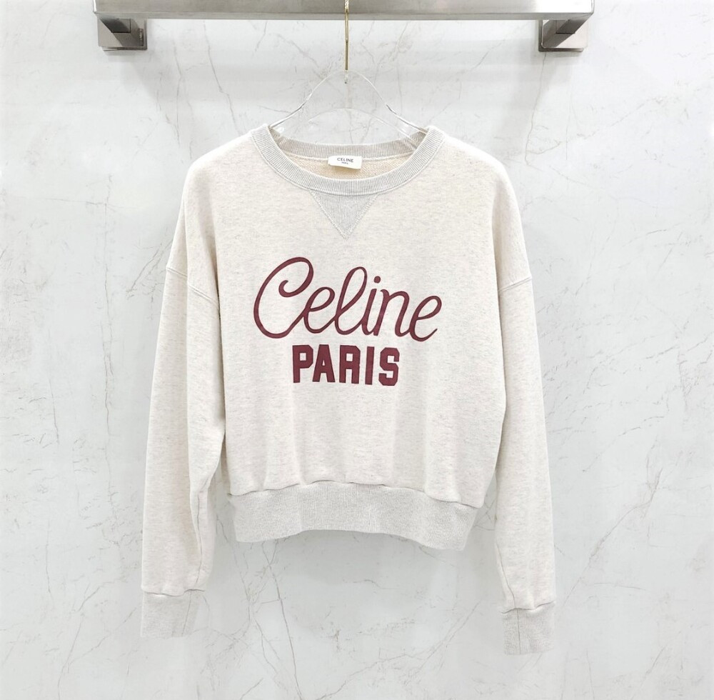 [럭스유] S / 셀린느 파리 코튼 플리스 맨투맨 베이지 멜란지 2Y87D649W