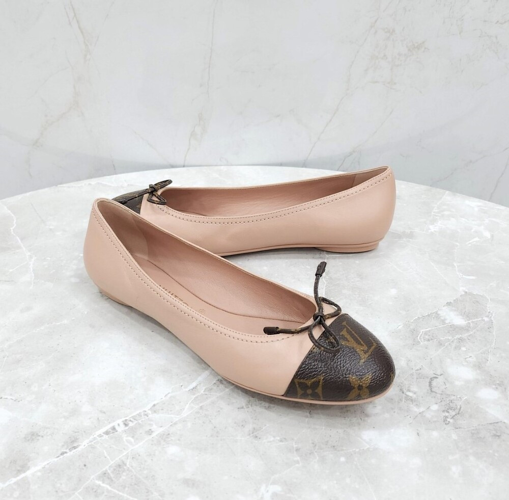 [럭스유] (새상품) 38 / 루이비통 모노그램 플랫 발레슈즈 핑크 모노그램