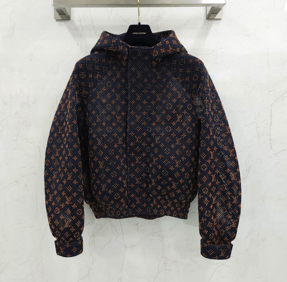 [럭스유] (새상품) 48 / 루이비통 그라디언트 모노그램 메쉬 블루종 자켓