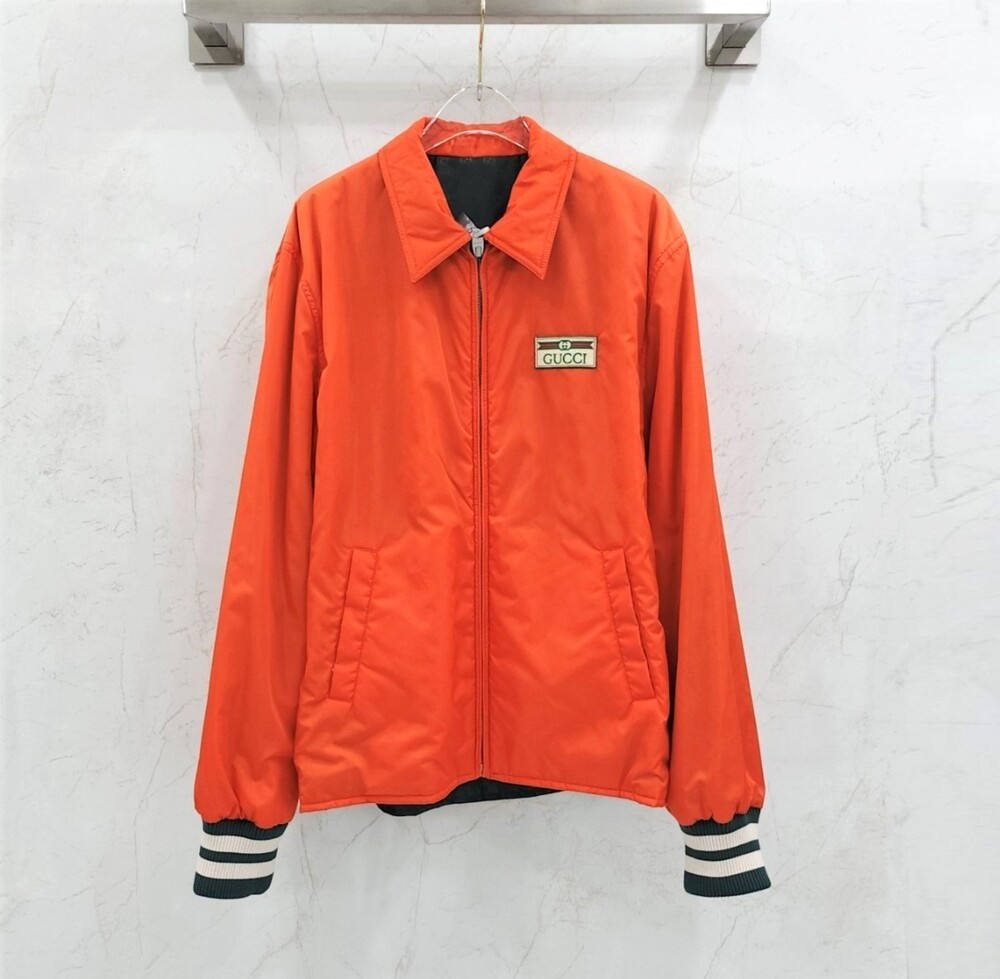 [럭스유] (새상품) 48 / 구찌 그린 리버서블 GG 나일론 자카드 자켓