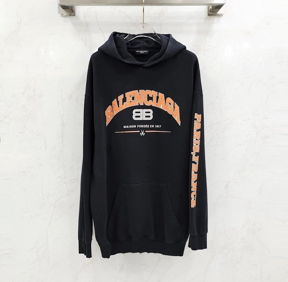 [럭스유] S / 발렌시아가 빈티지 메종 BB로고 오버 후드티