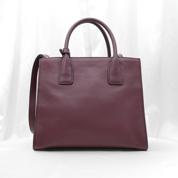 Prada(프라다) BN2693 버건디 비텔로 다이노 금장 트라이앵글 로고 2WAY