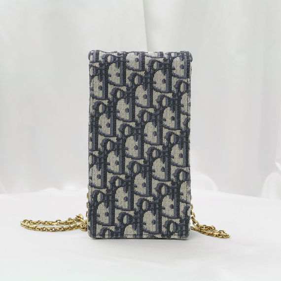 Dior(크리스챤디올) S5641CTZQ_M928 블루 오블리크 자가드 새들 버티컬 파우치 크로스백