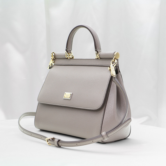 Dolce&Gabbana(돌체앤가바나) 그레이 레더 시칠리 스몰 토트 2WAY
