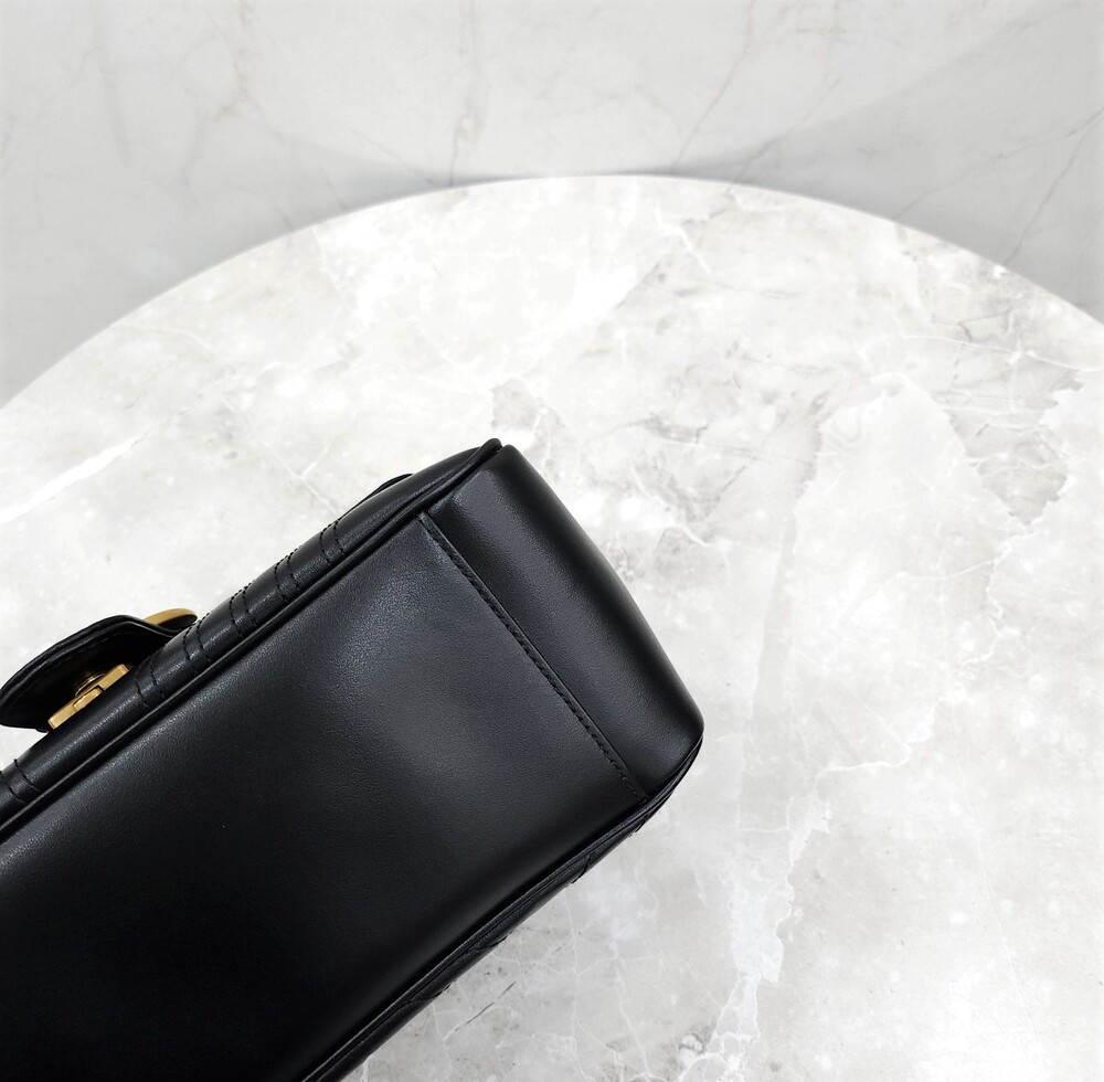 [럭스유] (새상품) 구찌 GG 마몽 블랙 탑핸들 체인 숄더백 498110