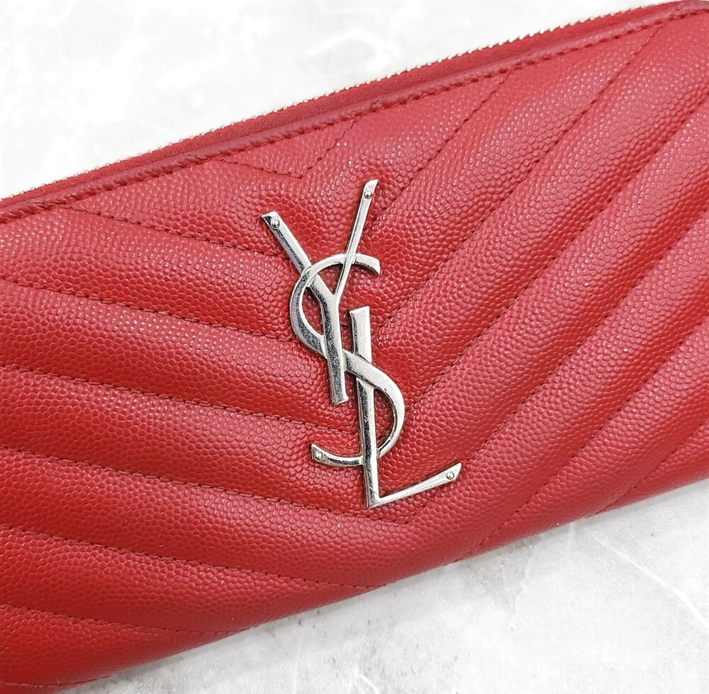 [럭스유] 생로랑 모노그램 마틀라세 레더 지퍼 장지갑