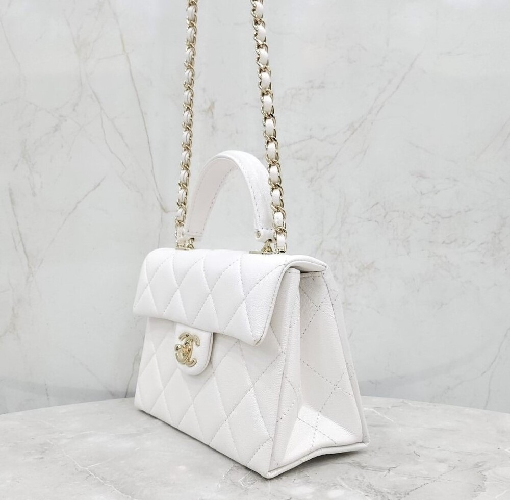 [럭스유] 샤넬 24P CC로고 레트로 트위스트 미듐 탑핸들 백 AS4711