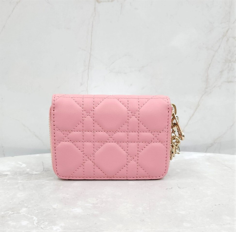 [럭스유] (새상품) 디올 레이디 보야저 레더 스몰 지갑 핑크 S0985ONMJ