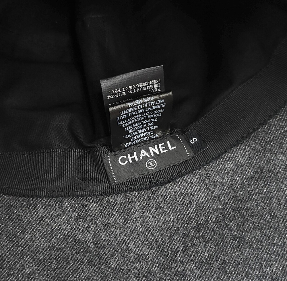 [럭스유] 샤넬 CC로고 그레이 캐시미어 버킷햇 S