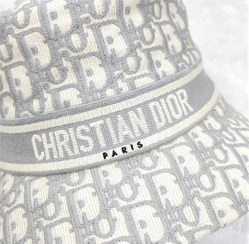 [럭스유] 디올 오블리크 버킷햇 자수 그레이 58 11DOB923I132