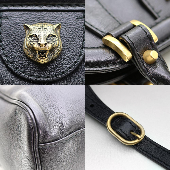 Gucci(구찌) 516459 블랙 레더 르벨 미디움 탑 핸들 2WAY