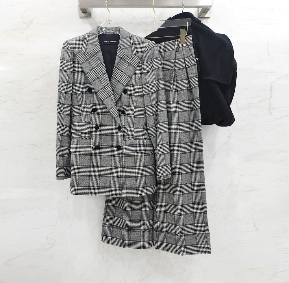 [럭스유] 40,38 / 돌체앤가바나 하운드투스 프린스 블레이저 울 자켓 팬츠 세트