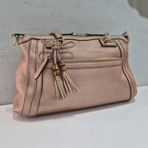 구찌 벨라 뱀부장식 리본 토트 숄더백 282300