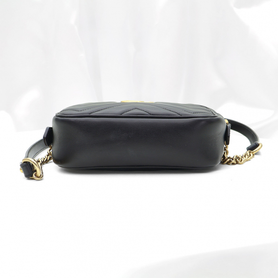 Gucci(구찌) 448065 블랙 마틀라세 GG 마몽 금장 미니 크로스백
