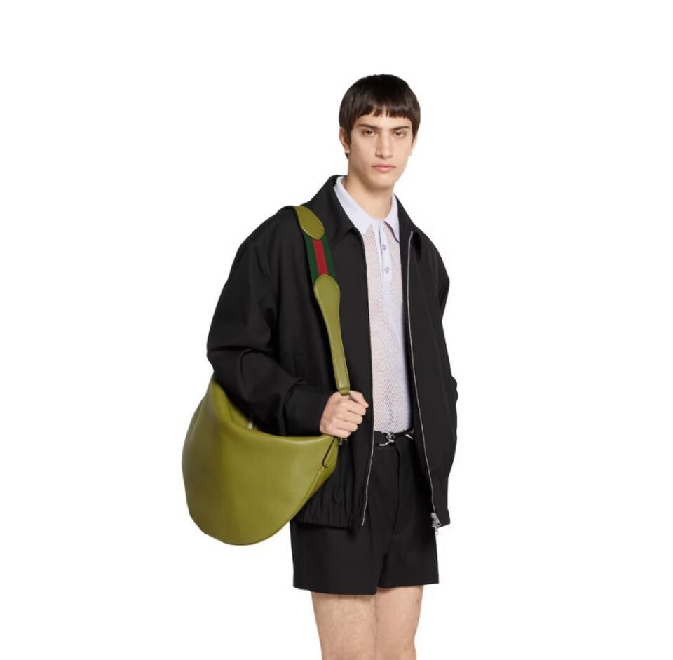 [럭스유] (새상품) 구찌 B 라지 숄더백 올리브그린 800194