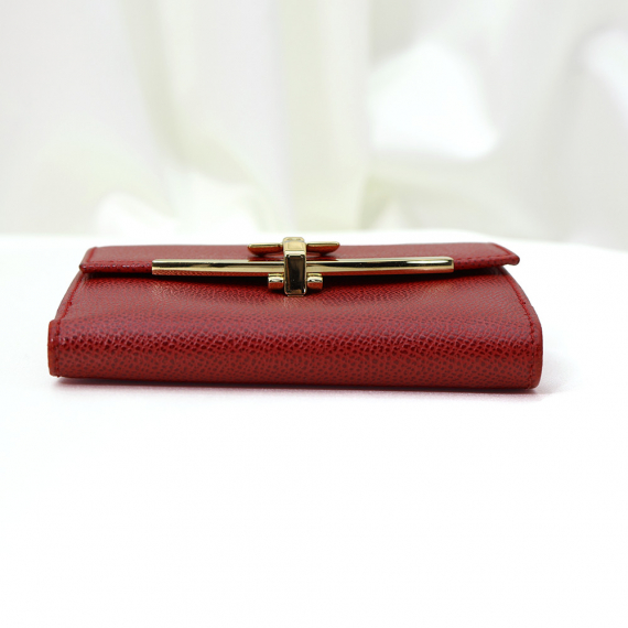 Ferragamo(페라가모) 22C877 레드 사피아노 금장 간치니 프렌치 반지갑