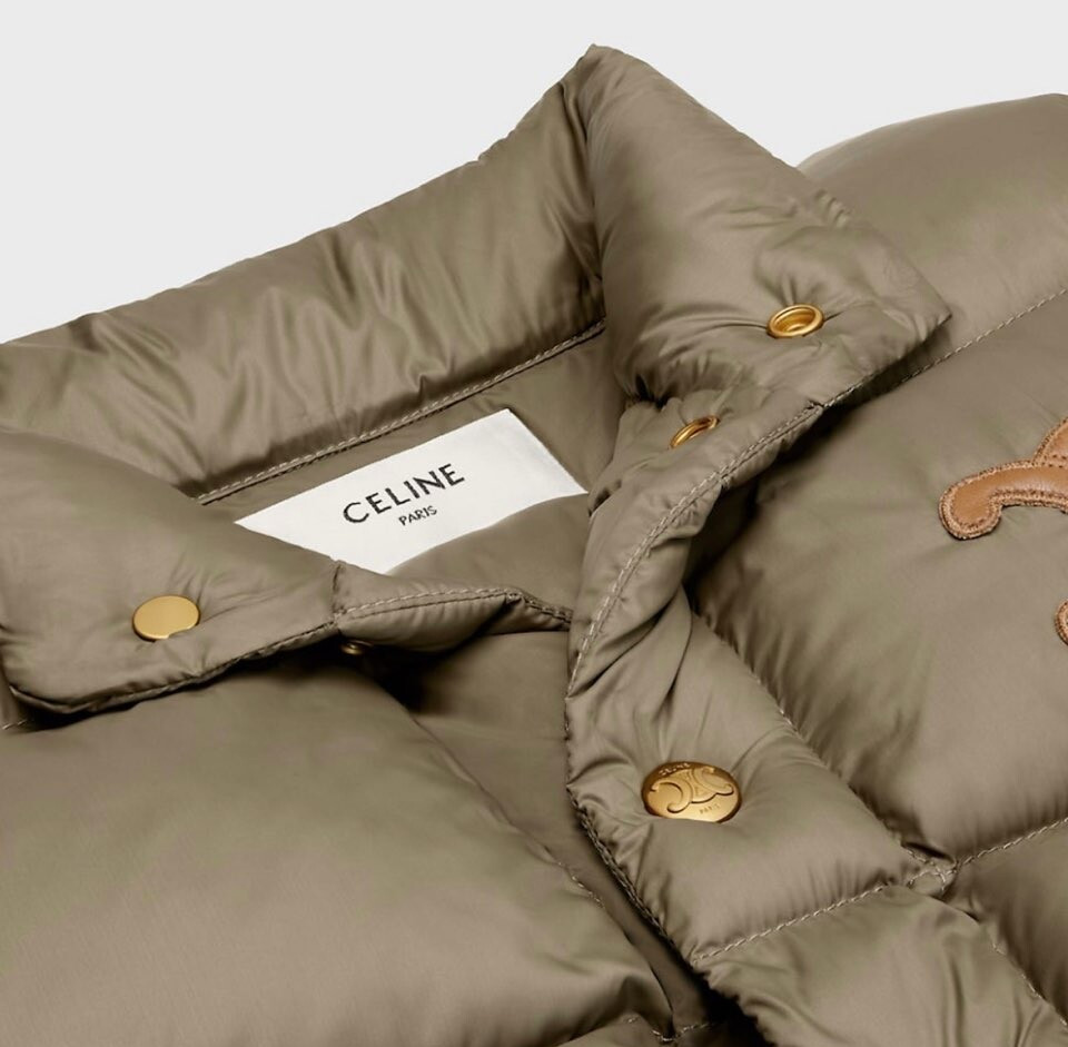 [럭스유] (새상품) 34 / 셀린느 퀄티드 베스트 나일론 패딩 조끼 카키 2W987906V