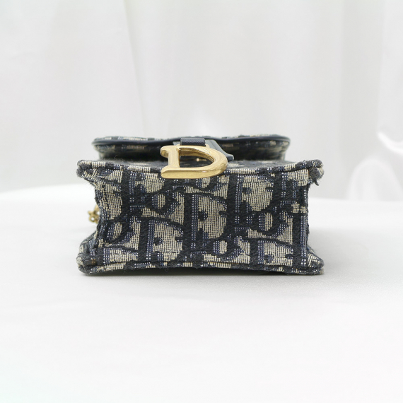 Dior(크리스챤디올) S5641CTZQ_M928 블루 오블리크 자가드 새들 버티컬 파우치 크로스백