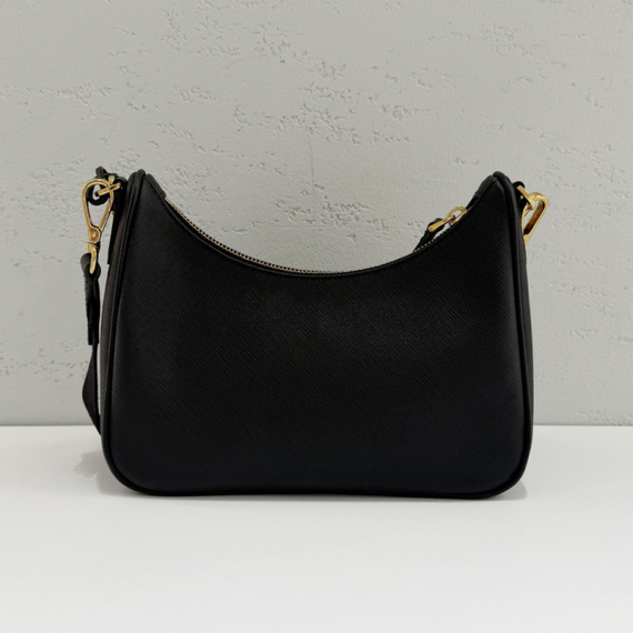 프라다 리에디션 사피아노 레더 숄더백 블랙 1BH204