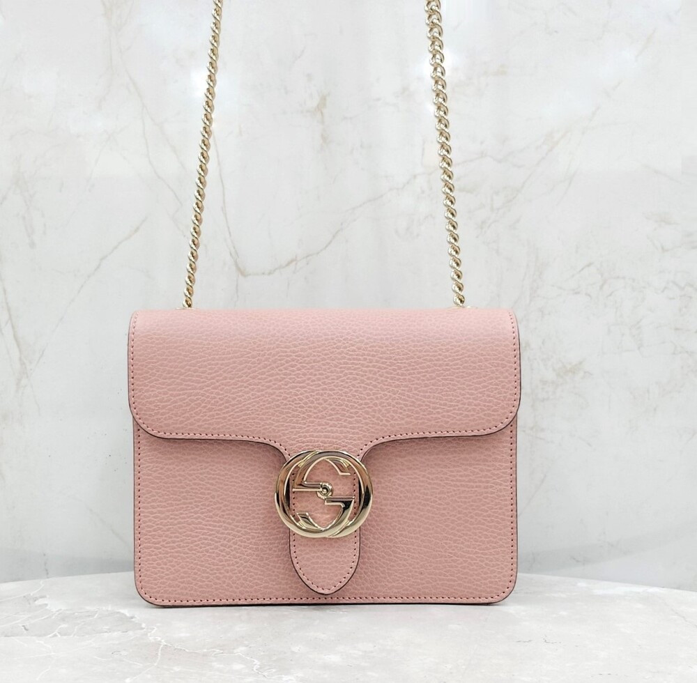 [럭스유] 구찌 인터로킹 GG 체인백 스몰 핑크 510304