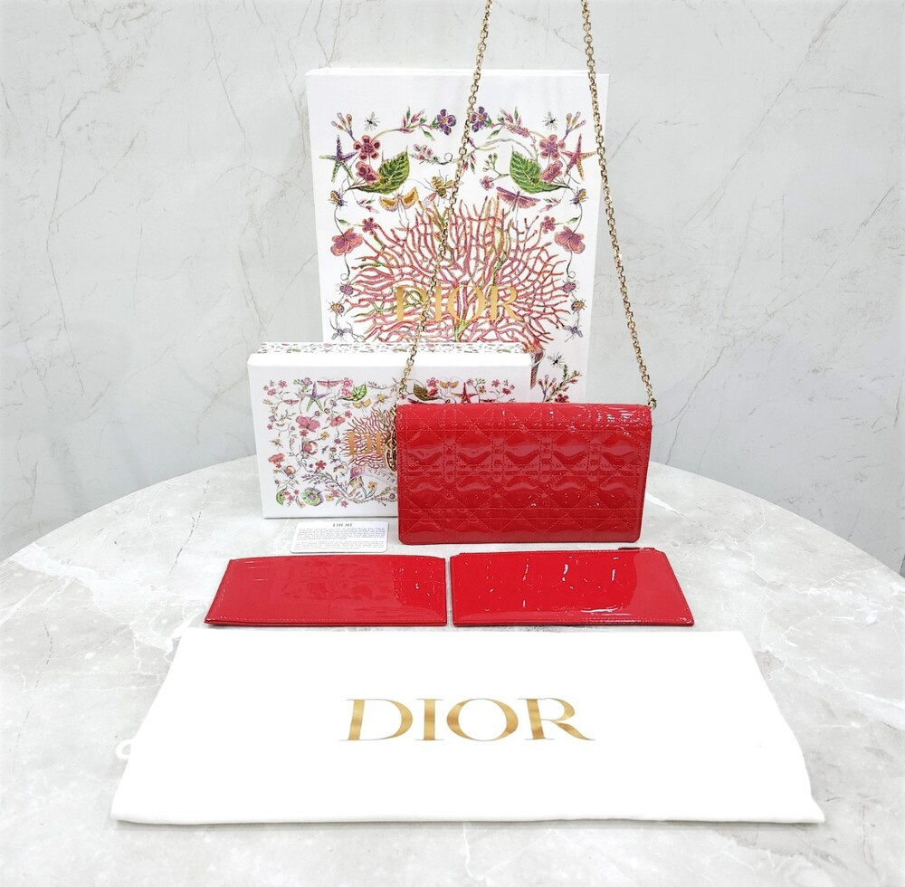 [럭스유] (새상품) 디올 레드 페이던트 파우치 체인 숄더백 S0204OVRB