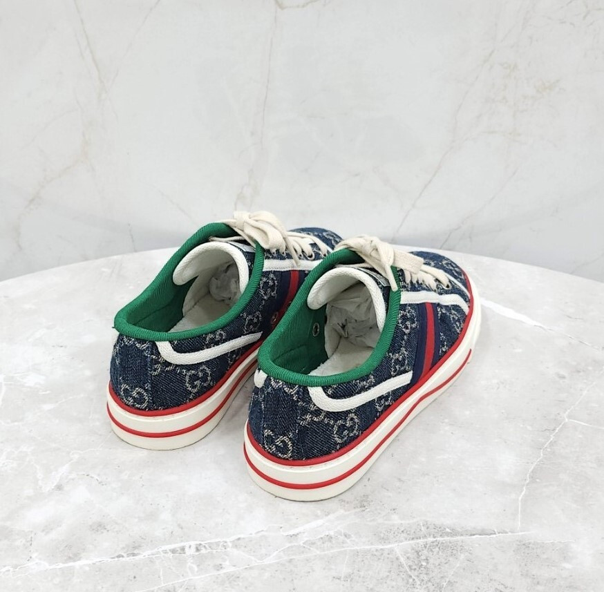 [럭스유] 36.5 / 구찌 GG 자카드 데님 테니스 1977 스니커즈 606111