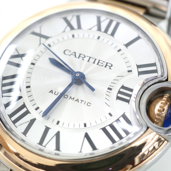 Cartier(까르띠에) W2BB0032 18K 핑크 골드 스틸 콤비 33MM 발롱블루 여성 시계