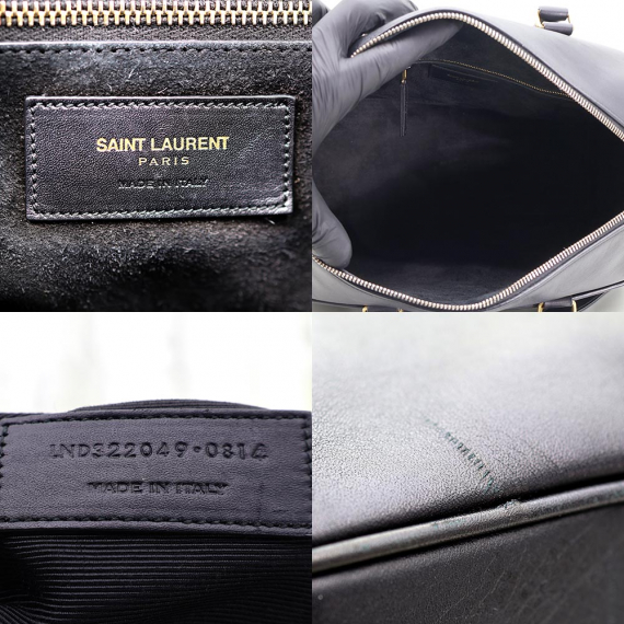 Saint Laurent(생로랑) 322049 블랙 레더 보스턴 더플 2WAY
