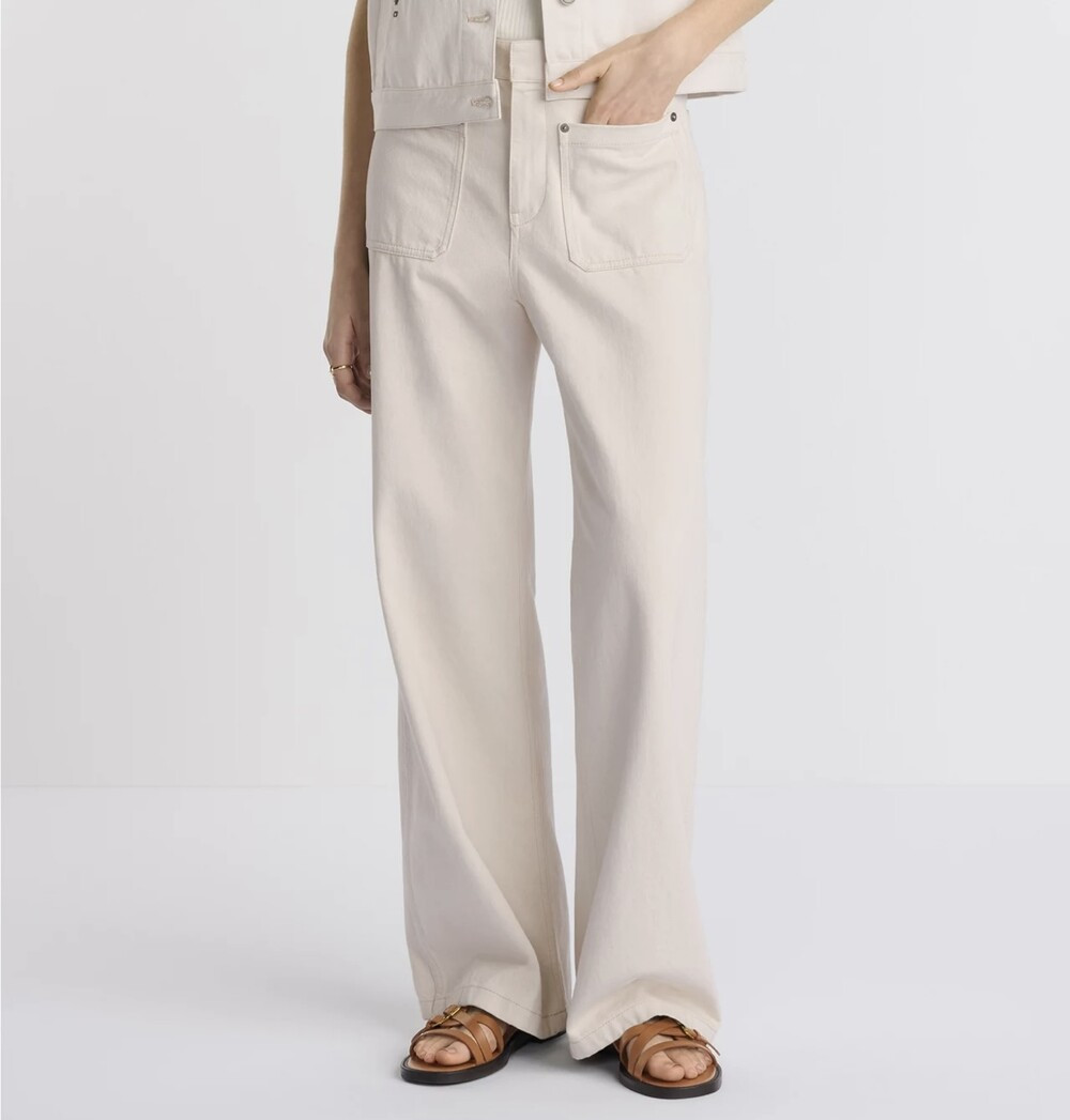 [럭스유] (새상품) 40 / 디올 오블리크 플레어 진 에크루 코튼 데님 522P04A3050