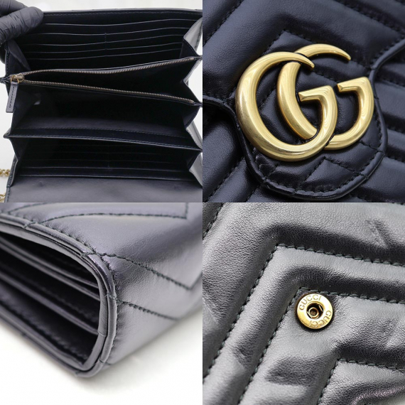 Gucci(구찌) 474575 블랙 마틀라세 GG 마몽 미니 체인 크로스백