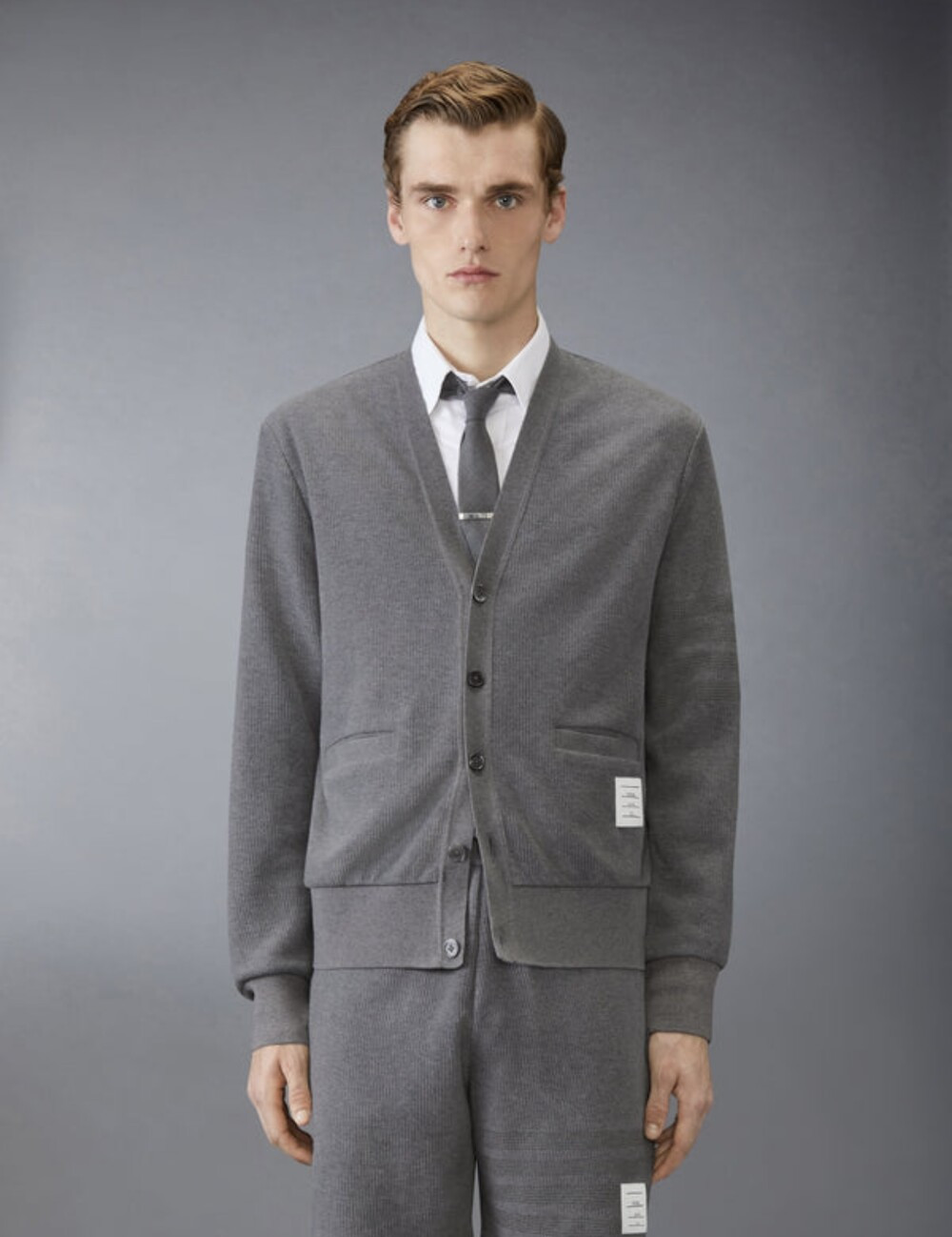 [럭스유] 3 / 톰브라운 4바 브이넥 코튼 가디건 MJT513A