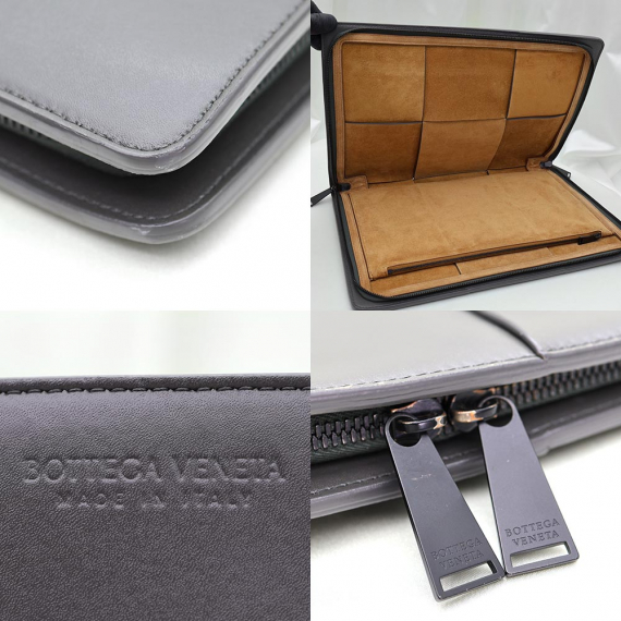 Bottega Veneta(보테가베네타) 608602 차콜 인트레치아토 위빙 아르코 도큐먼트 케이스 클러치