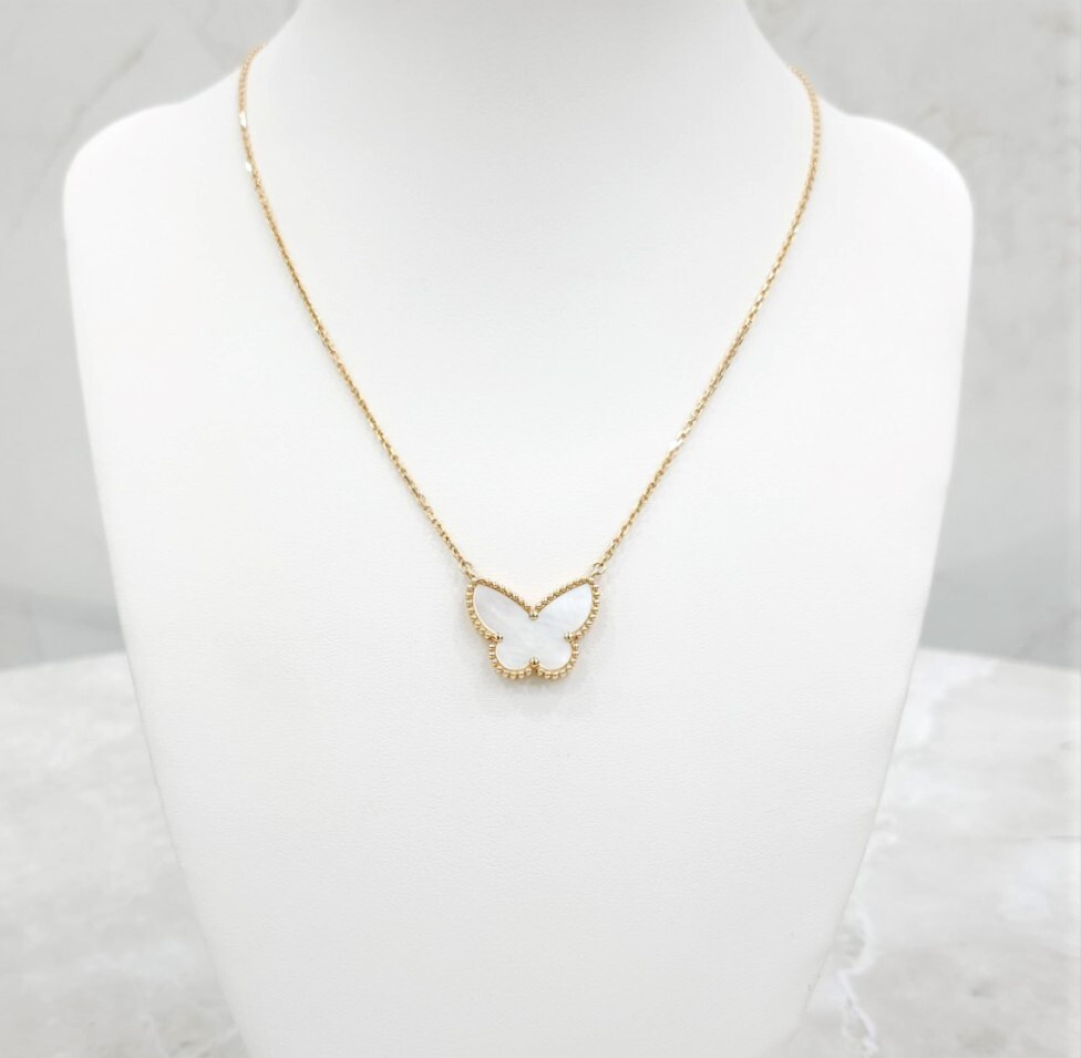 [럭스유] (새상품) 반클리프앤아펠 럭키 알함브라 버터플라이 네크리스 마더오브펄