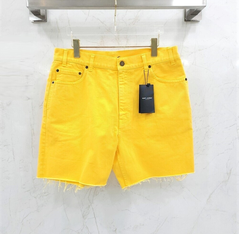 [럭스유] (새상품) 30 / 생로랑 로우 엣지 옐로우 데님 쇼츠
