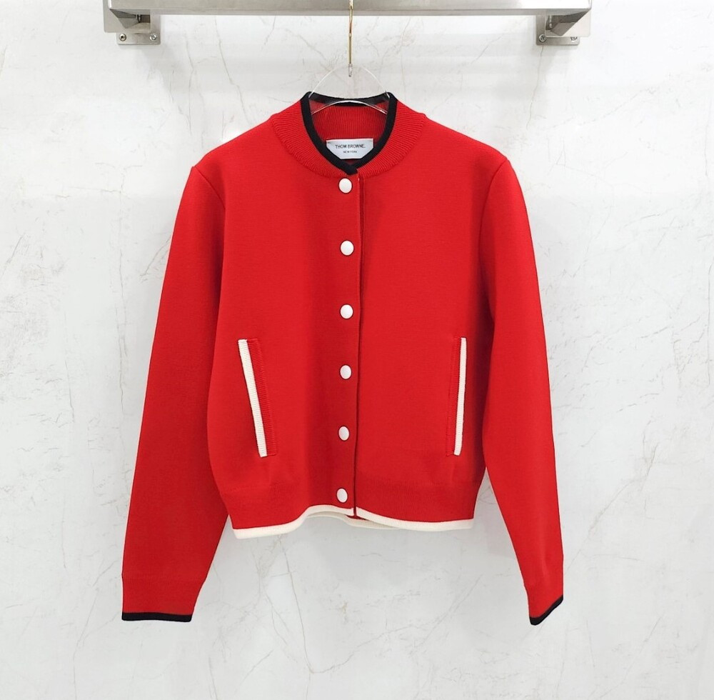 [럭스유] (새상품) 38 / 톰브라운 레드 밀라노 스티치 봄버 자켓 FKJ0173A