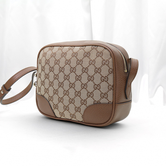 Gucci(구찌) 449413 GG로고 자가드 브라운 레더 BREE 크로스백