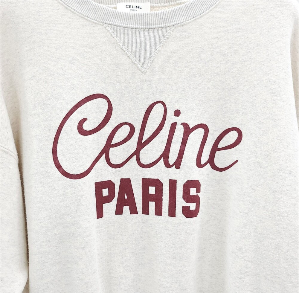 [럭스유] S / 셀린느 파리 코튼 플리스 맨투맨 베이지 멜란지 2Y87D649W