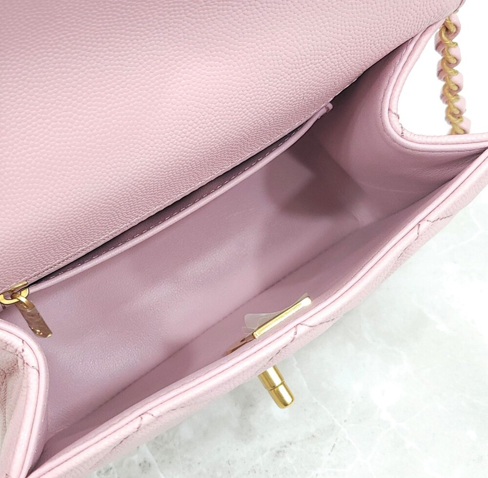 [럭스유] (새상품) 샤넬 24A 공방 탑핸들 미니 플랩백 라이트핑크 신형내장칩 AS4956