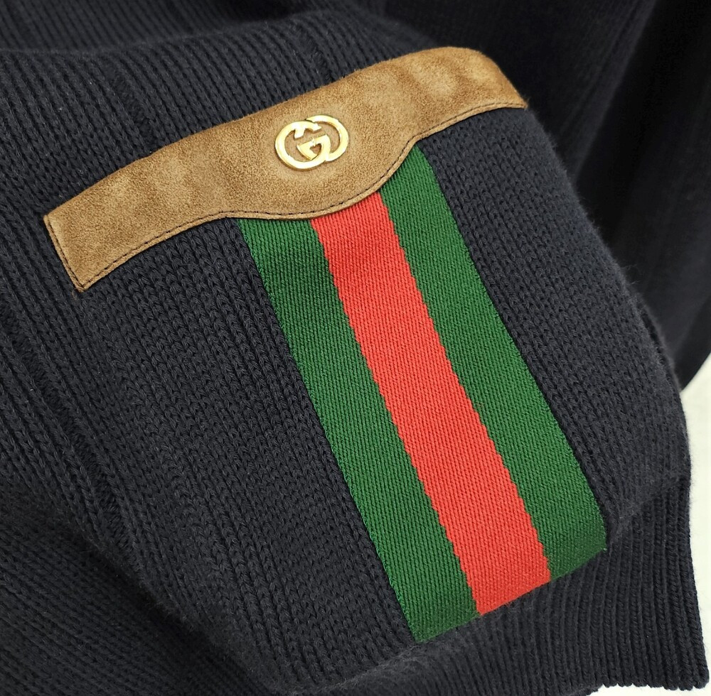 [럭스유] L / 구찌 웹 디테일 울 블렌드 가디건