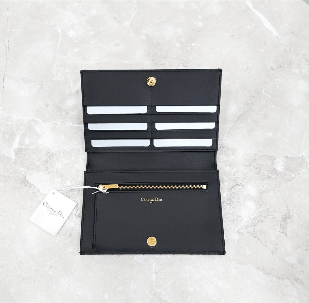 [럭스유] (새상품) 디올 블랙 카로 XL 슬림 월렛 장지갑 블랙 까나쥬 S5104UWHC