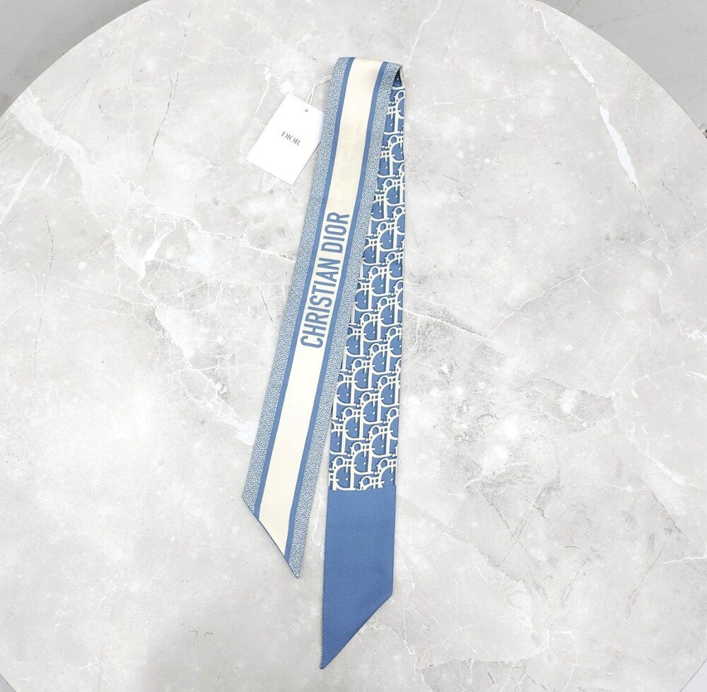 [럭스유] (새상품) 디올 블루 실크 트윌 오블리크 미차 스카프 15DOB106I600