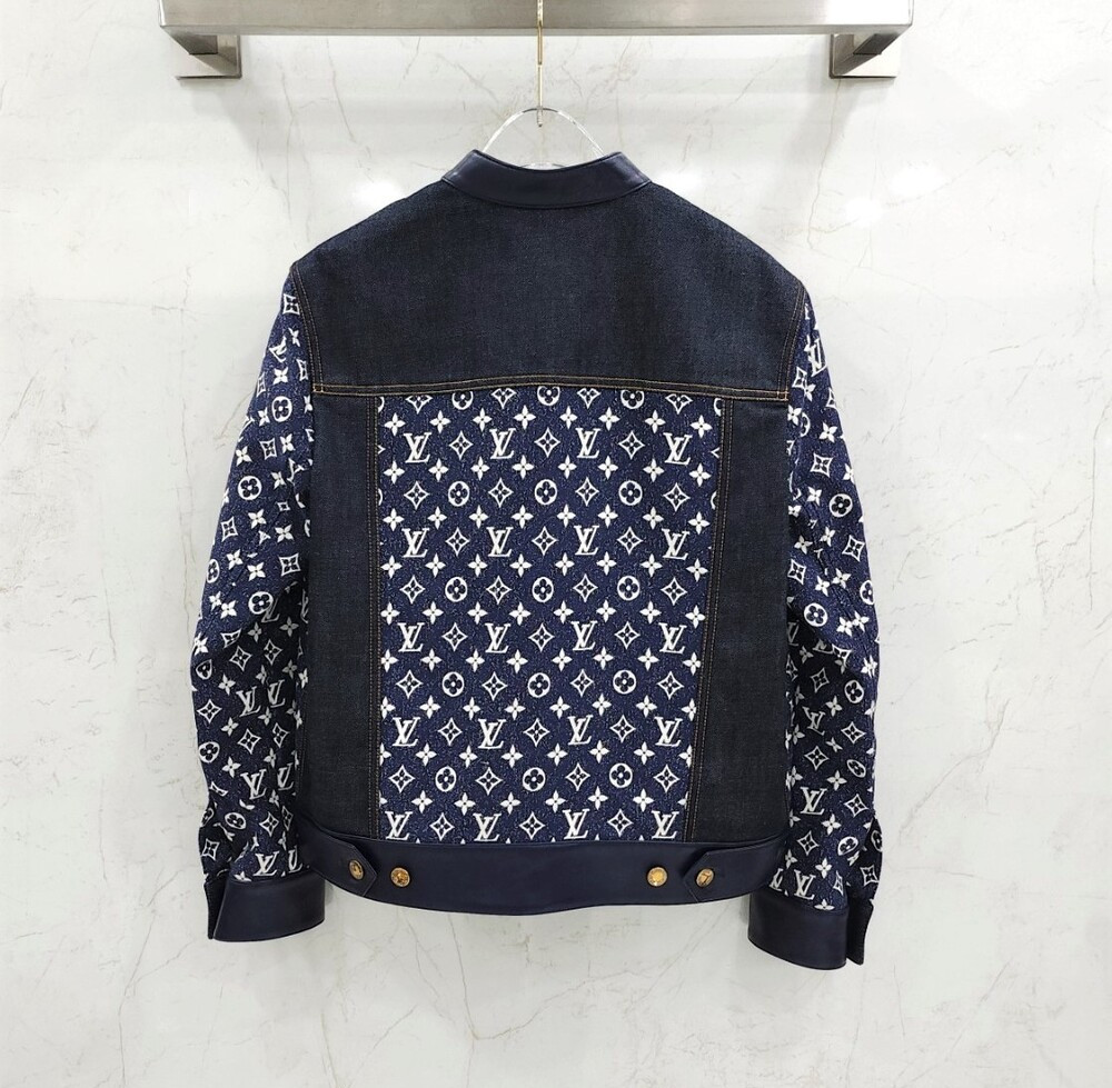 [럭스유] (새상품) 36 / 루이비통 모노그램 레더 데님 자켓 1AC0QL