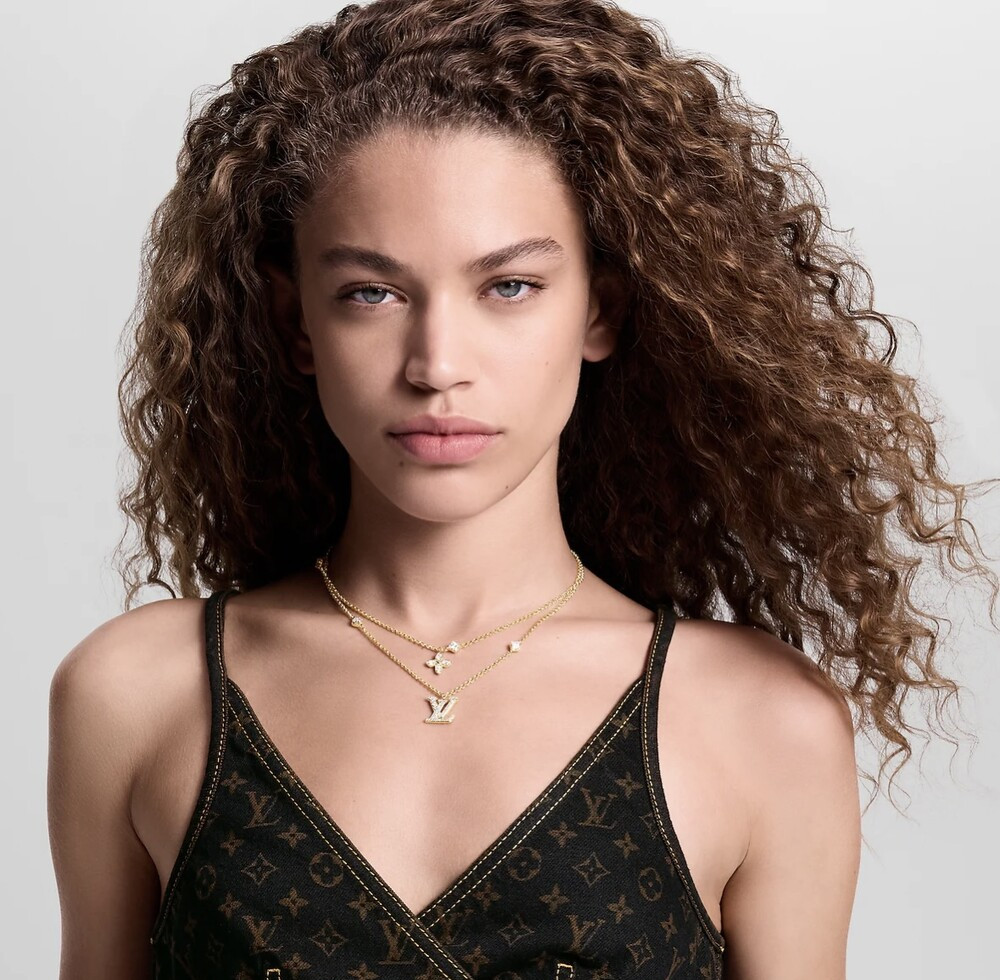 [럭스유] (새상품) 루이비통 LV 레이디 플라워 큐빅 목걸이 M01845