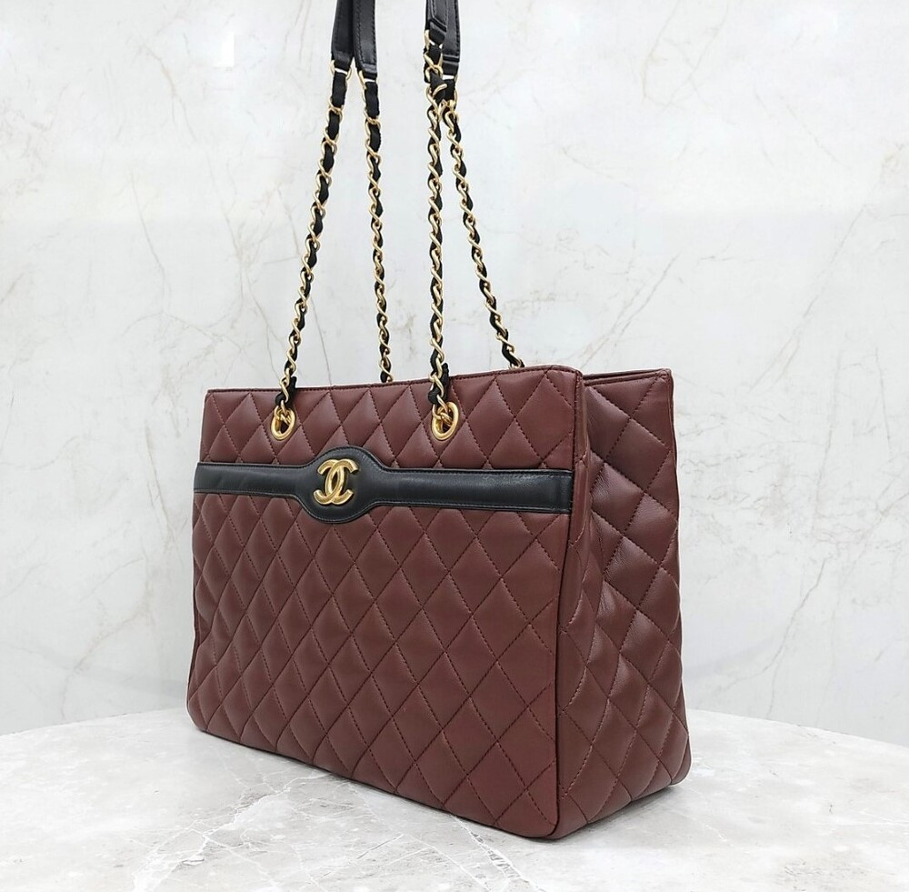 [럭스유] 샤넬 버건디 CC 로고 체인 숄더백 21번대 A91058