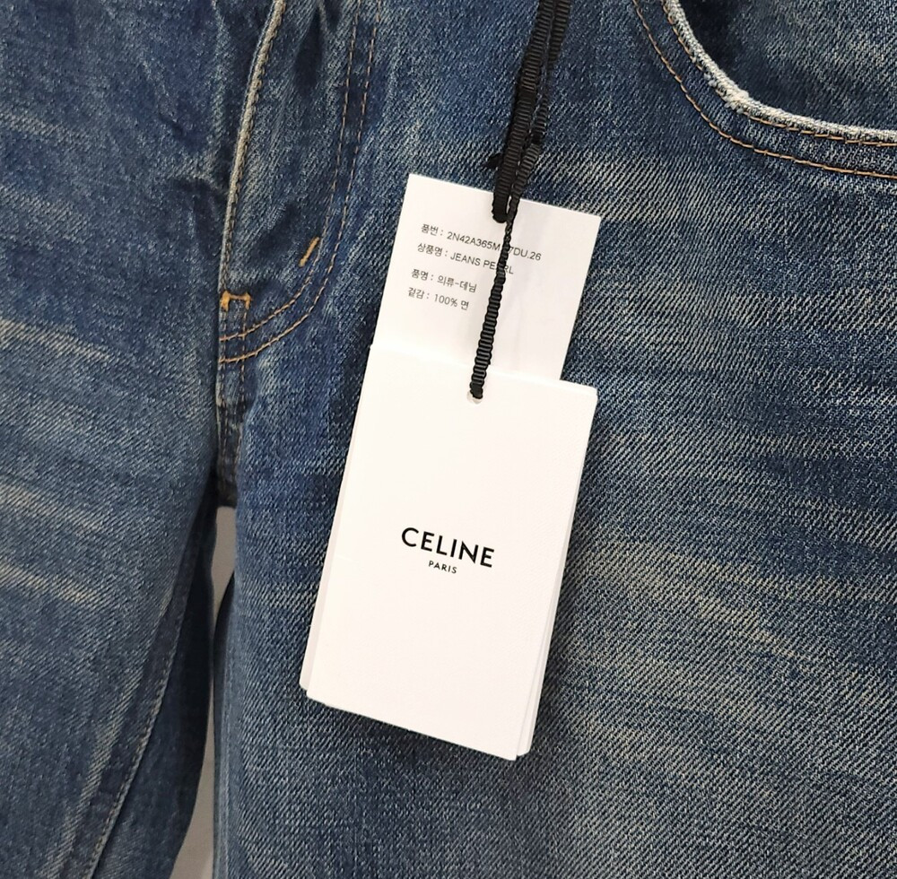 [럭스유] 26 / 셀린느 펄 다크 유니언 워시 데님 팬츠 2N42A365M07DU