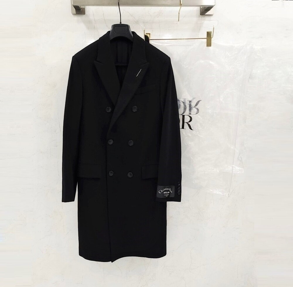 [럭스유] 46 / 디올 로고 패치 캐시미어 롱 코트 533C348M3225