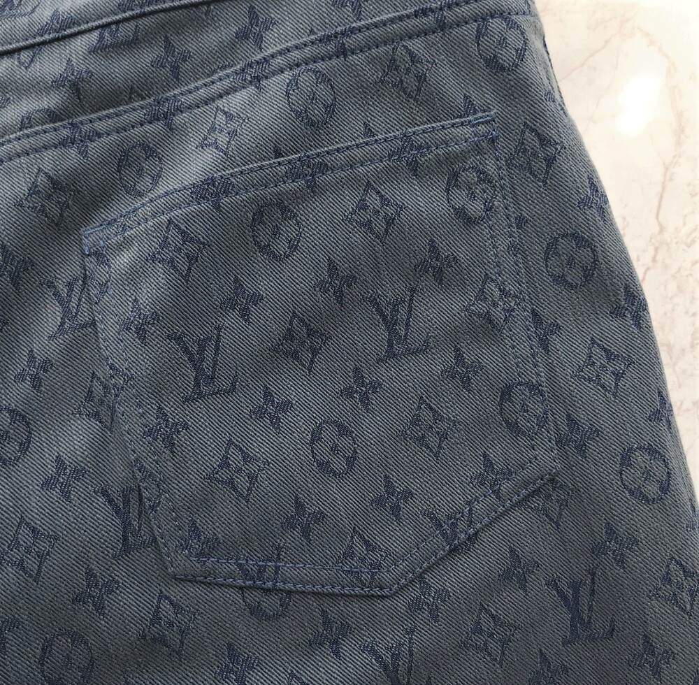 [럭스유] 32 / 루이비통 블루 모노그램 코튼 데님 팬츠 1A5D9J